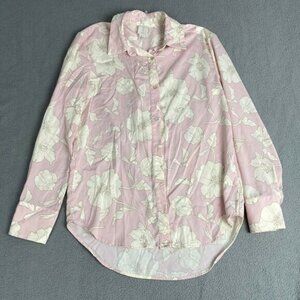 Joie Women's size XS Floral Button Up Top M Pink Blouse Long Sleeve Lightweight